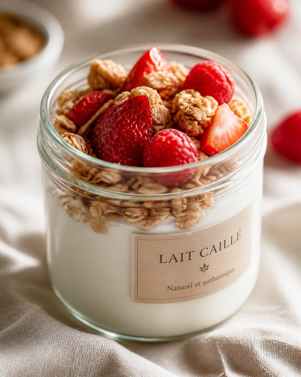 Lait caillé au granola et fruits rouges